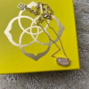 Kendra Scott Gold and Pink Pendant Necklace
